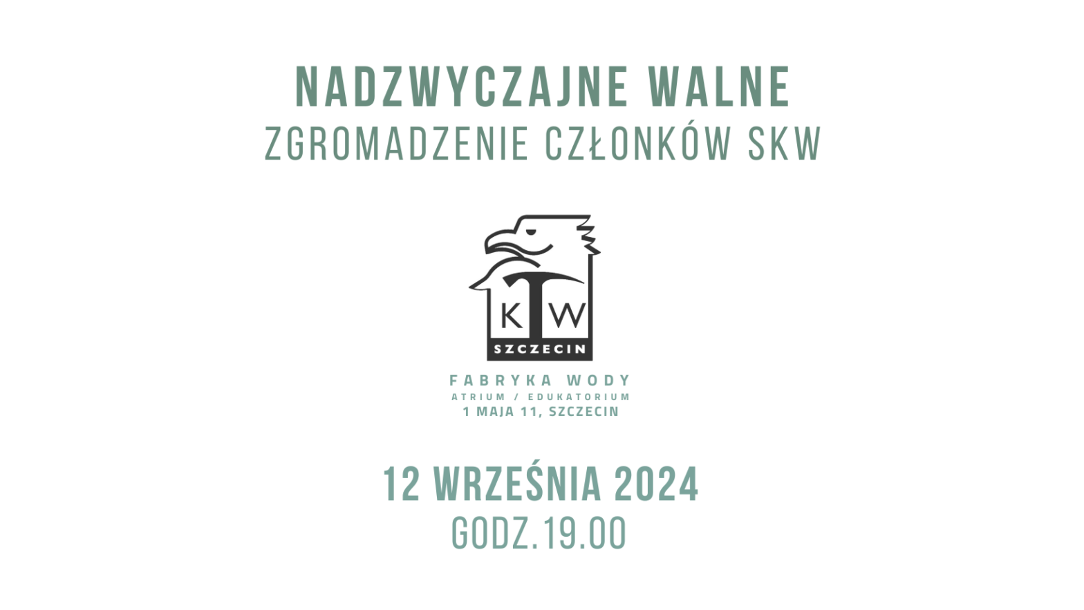 Zawiadomienie o NADZWYCZAJNYM WALNYM ZGROMADZENIU CZŁONKÓW SKW w Szczecinie